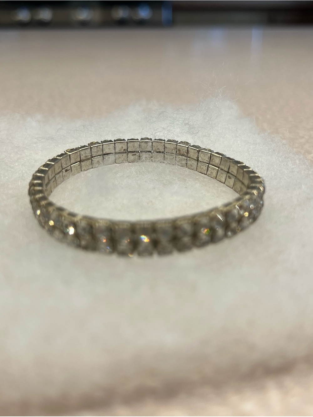 Classic Silver-Tone Crystal Tennis Bracelet - Clear Stones